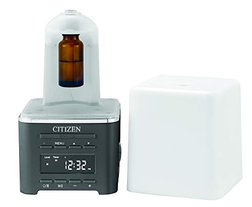 Citizen Clocks Model Cc1037 Sensorytime Sensory Time Essential Oil Diffusor Wellness Clock, Alarm, Bluetooth Connection, Room Light, And Usb Charging, 7 3/4" H X 4 1/4" W X 4 1/4" D, White & Dark Grey #TOP4