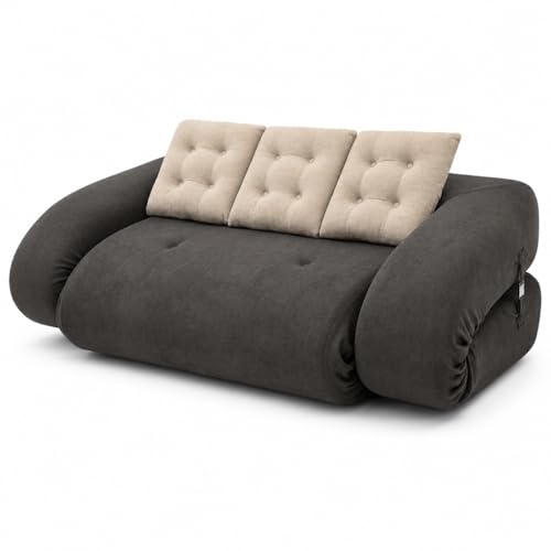Coco Living Okoa | Canapé Convertible Design Dépliable 2 Places | Largeur 160 cm | Style Organique & Confort Exceptionnel | Mobilier Moderne pour Salon...