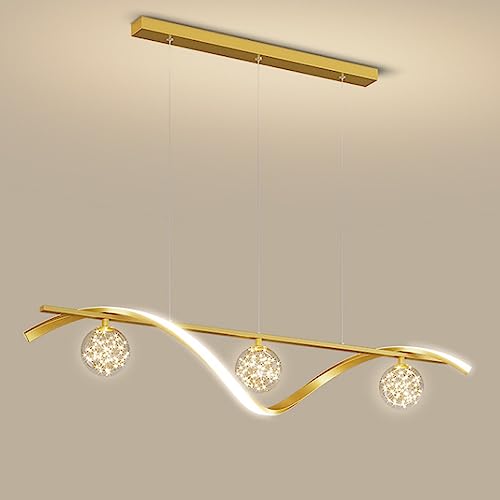 Lustre de restaurant LED haut de gamme au design épuré en verre et métal