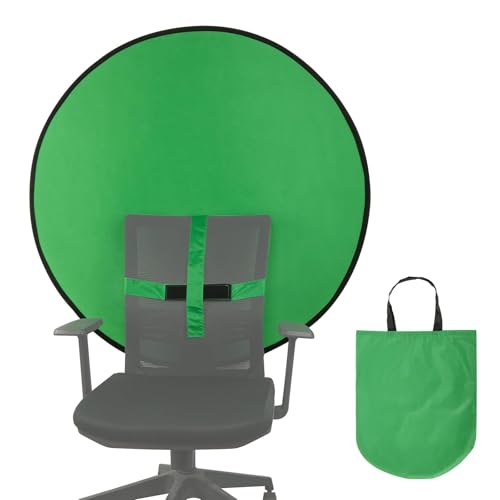 Portable Foldable Green Screen Backdrop 43 inch (110 cm) Collapsible Photography Background for Video Studio YouTube Recording Live Streaming Zoom Meeting & Online Teaching