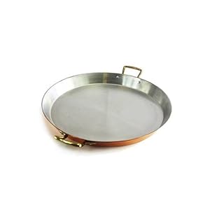 "CopperGarden®" große Paellapfanne ❀ 40 cm Durchmesser ❀ Kupfer mit Edelstahl ❀ XXL Kupferpfanne