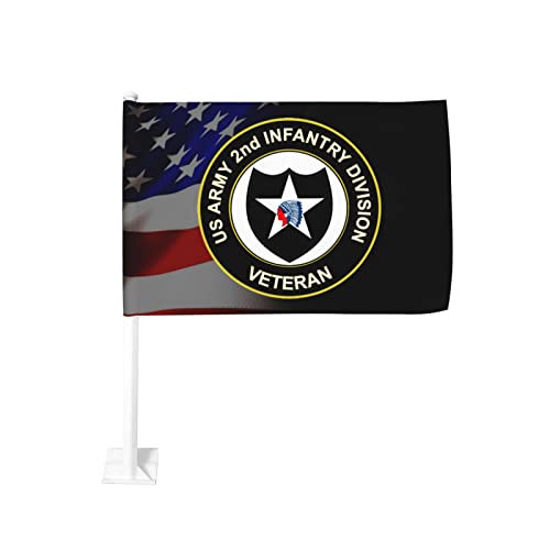 US Army Veteran 2nd Infantry Division 100% Polyester Fabric With Printing For Indoor Outdoor Decoration
