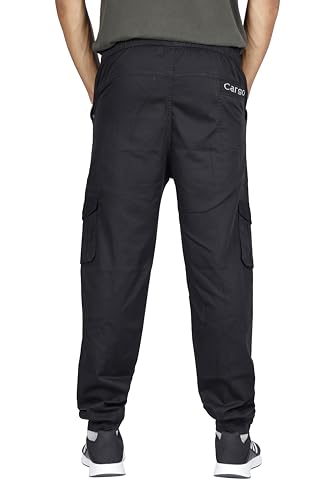 Image of KARTAVYA Cotton Cargo Track Pant for Men, Men's Regular Fit Track Pants Lower with Multi-Pockets & Side Pockets, Regular Fit for Men Track, Pajama for Men