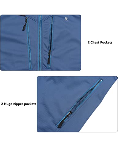 Image of Little Donkey Andy Men's Softshell Grid Fleece Lined Hiking Jacket Water Repellent Windproof Lightweight Travel Running