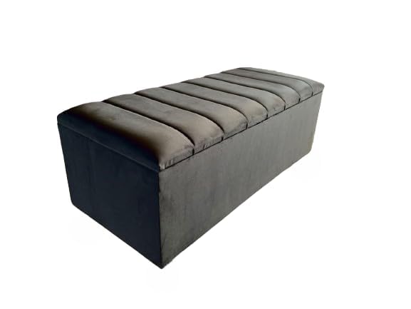 luxisleepltd Clarance Ottoman Storage Bench, Engineered Wood, Plush Velvet Upholstery, Multi-Purpose Storage for Living Room, Bedroom and More (Teal, Medium)