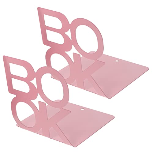 NUOBESTY Cute Metal Bookends Bookstand for Boys and Girls Letter Book End Holders Decorative Shelf Bookends