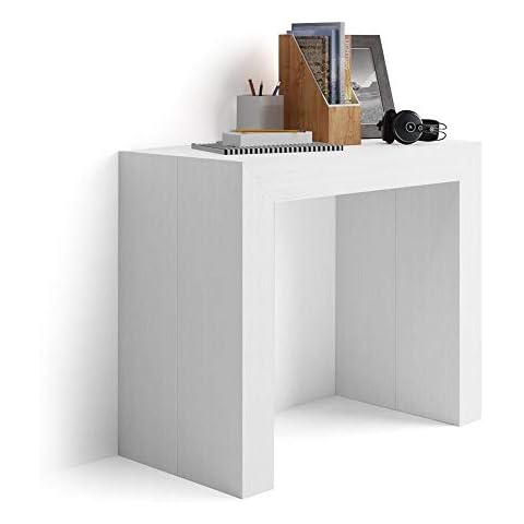 MOBILI FIVER, Mesa Consola Extensible, Fresno Blanco Cover