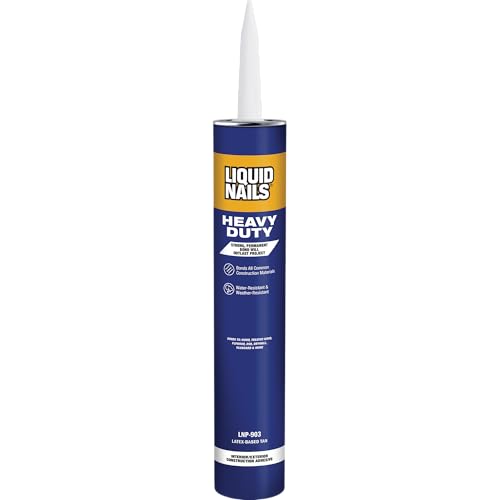 Image of Liquid Nails 28 oz Heavy Duty Construction Adhesive | Waterproof Interior /Exterior Glue Bonds Wood, Drywall, Subfloor, Panel & Tile, Strong Bond