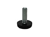 mit Kunststoffplatte schwarz 50 Stück M6 x 18mm Ø 18mm Verstellfuß Möbelfuß Stellschraube Stellteller Stellfuß Rändelschraube