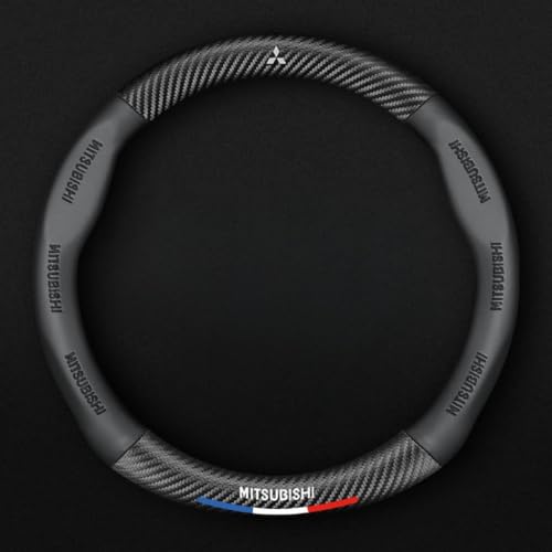 DHUFCVN Car Steering Wheel Cover for Mitsubishi Shogun 2014-2019 3 Doors, Durable Leather Cover with Anti-Slip Lining Microfiber Leather Steering Wheel Cover Sports Style Car Accessory