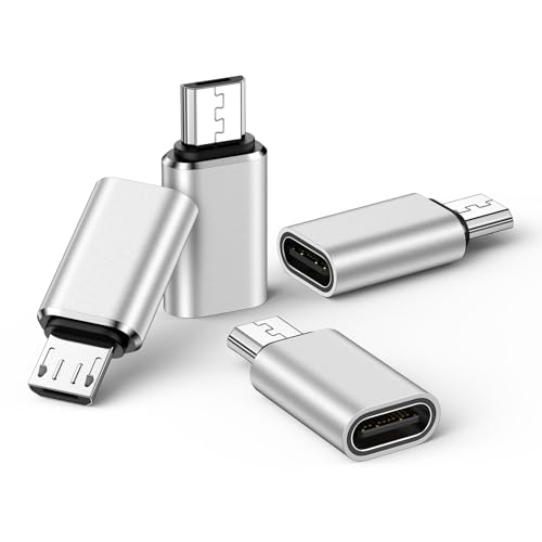 USB C to Micro USB Adapter, 4Pack Type C Female to Micro USB Male Adapter Convert Connector Support Charge & Data Sync for Samsung Galaxy S7/S7 Edge/S6/S6 Edge/Note 5, Nexus 5/6, HTC One A9, Kindle