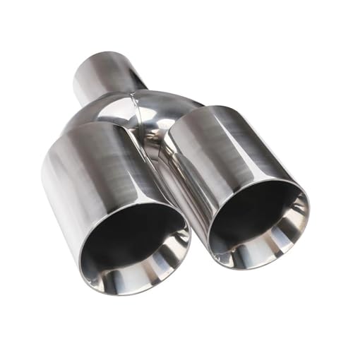 Tuyau d'échappement pour voitures silencieux double inox poli embout pot d'échappement asymétrique