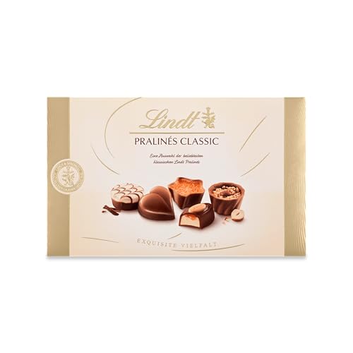 Lindt Schokolade | Pralinés Classic Schachtel | 125g | 12 Pralinen in 7 köstlichen Sorten teilweise mit Alkohol | Pralinen-Schokoladen-Geschenk