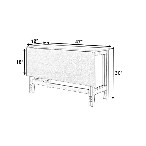 Knocbel Farmhouse 2-4 Person Rectangular Folding Dining Table, Wooden Kitchen Dining Room Bar Pub Bistro Small Space Furniture, Standard Height (White) #TOP3
