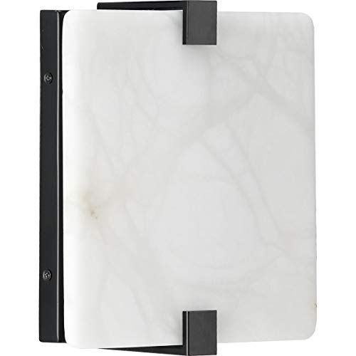 Image of Progress Lighting LED Alabaster Stone Black ADA Wall Sconce 8.50x8.00x8.00