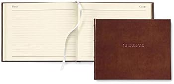 Leather Bound Acadia Tan Leather Guest Book 7x9 Book