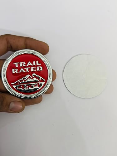 Image of Emblems for Car & Bike Metal Lo.go and Grill Me.tal Lo.go, Auto Accessories for Car Emblem 3D Badge Auto Racing Sport Sticker Grand Tourer Decal. (Trail Rated Chrome RED Sticker)