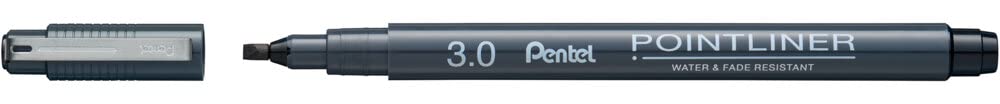 Pentel Pointliner Calligraphy 3.0mm Black - Pack of 12, 1 count (Pack of 12)