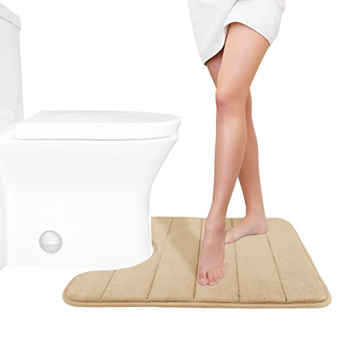 Yimobra Bath Toilet Mat 51 x 61 cm, Non-Slip Memory Foam U-Shaped Contour Rug, Soft Comfortable Bathroom Shower Mats