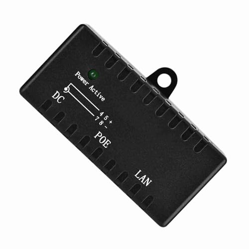 Wear- ABS PoE Splitter, Power Over Ethernet Injector, LAN Network Supported, 10/100Mbps para Uso Doméstico (Negro) miniatura 7