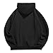 ZAFUL Men's Chinese Character Print Drawstring Hooded Sweatshirt Unisex Fashion Kangaroo Pocket Hoodies Pullover(Small,Black)
