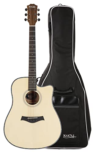 Rocktile WSD-100C NT Guitare acoustique folk, dreadnought Set compris gigbag - Les Beatles, Paul McCartney, John Lennon, RIngo Starr, George Harrison Rocktile WSD-100C NT Guitare acoustique folk, dreadnought Set compris gigbag