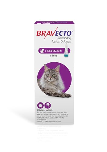 BRAVECTO Topical Solution for Cats Flea & Tick 12 Week Supply >13.8-27.5 lbs. Purple Box