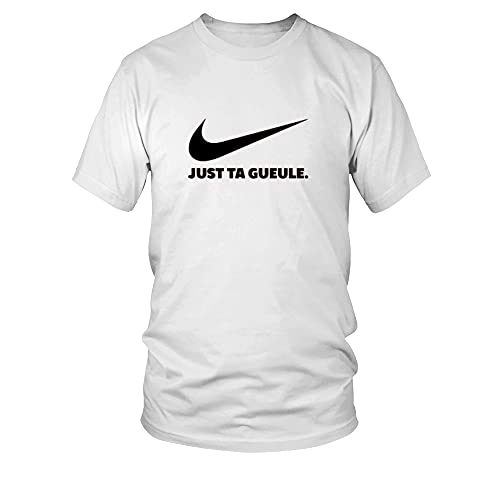 TEEZILY T-Shirt Homme Just ta Gueule. - Blanc - L Cover