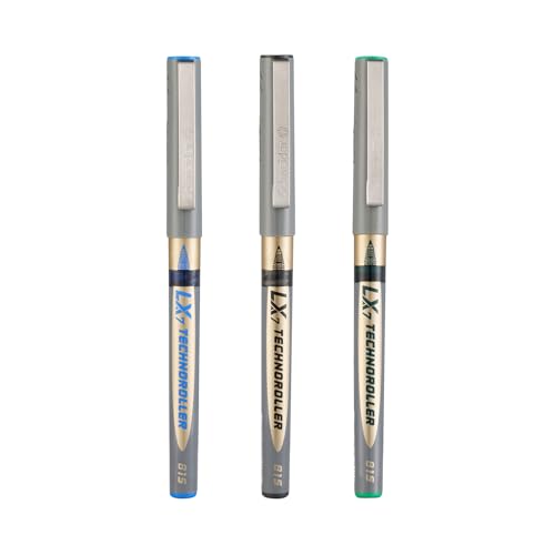 Image of Luxor Schneider LX 815 Technoroller|Roller Ball Pen|Pack of 3-(Blue+Black+Green)|Cone Tip|0.7mm|100% German Technology|Consistent Ink Flow|Smooth Writing Experience| Ideal for Students & Professionals