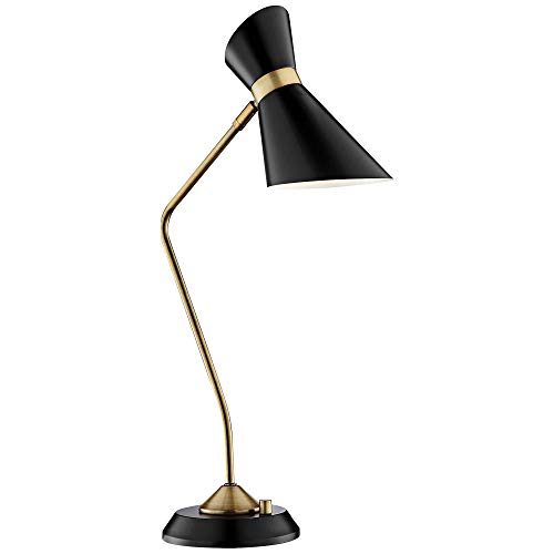 Lite Source Jared Black and Antique Brass Desk Lamp #1