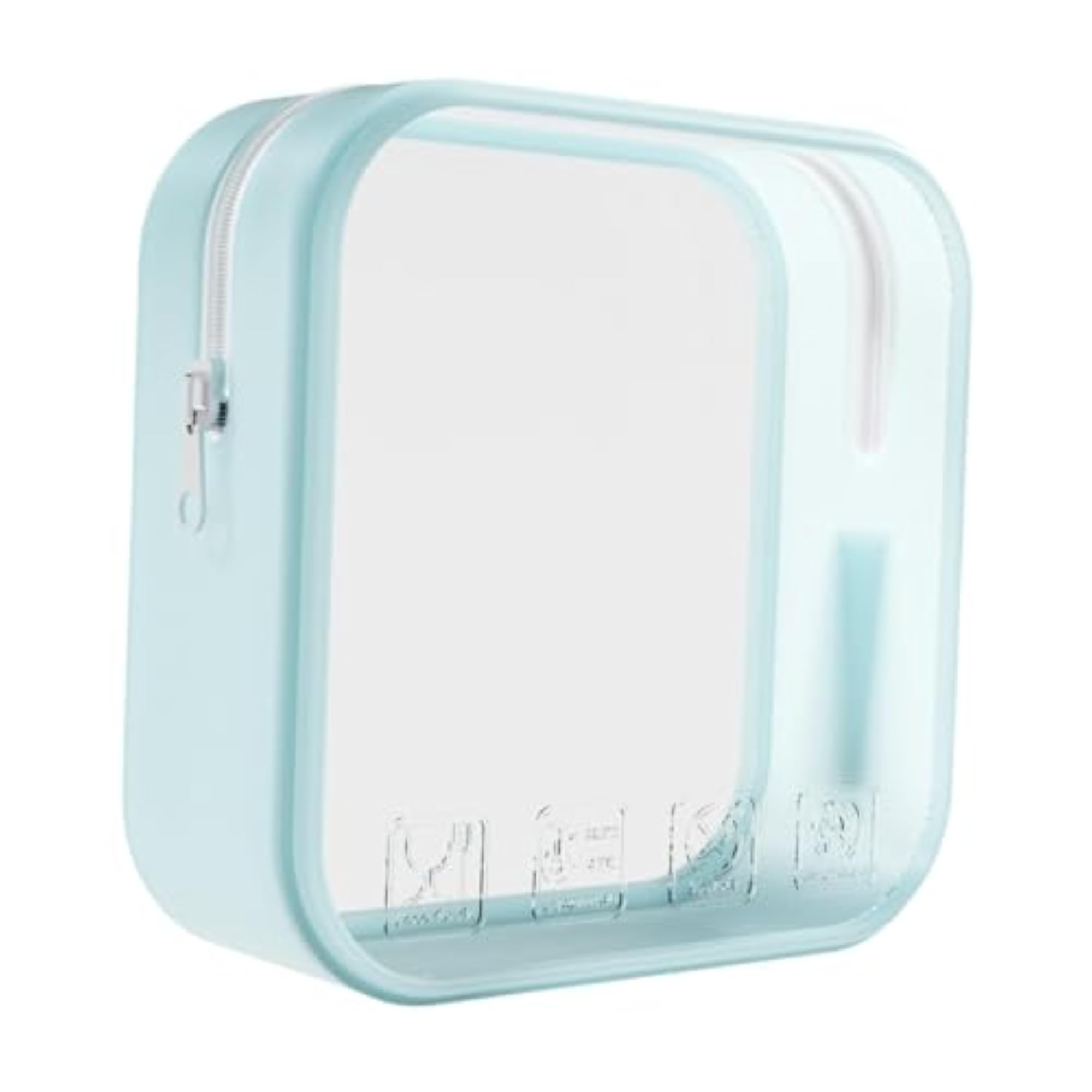 3xSilicone Cosmetic Bag with Zipper for Gym Travel