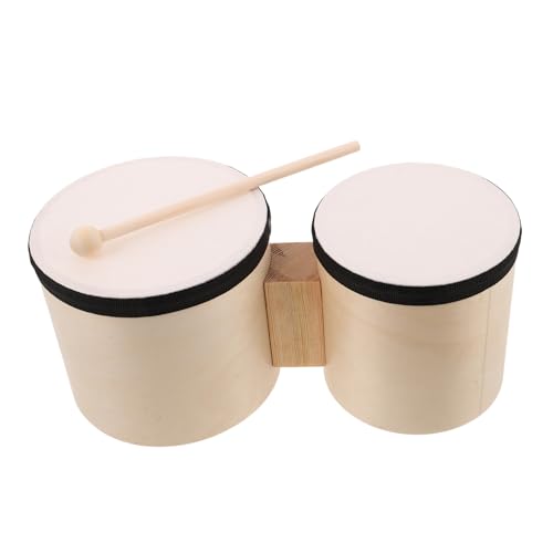 Set de bongos en bois baguettes tambours à main instrument de percussion portable