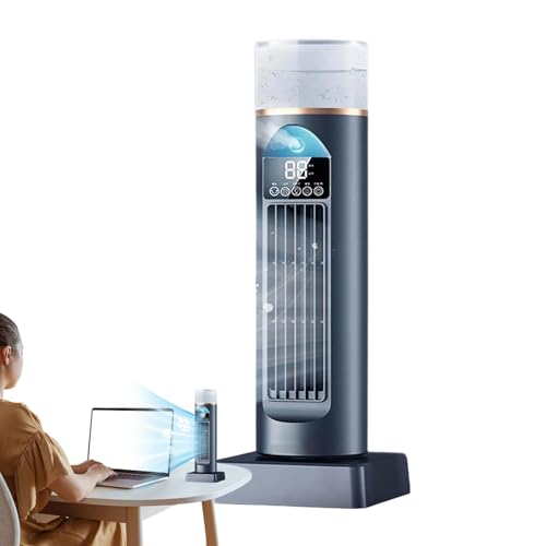 Generico Ventilador De Torre Portátil - Ventilador Silencioso Inteligente - Rotación Automáticapara Habitación | Ventilador De Oficina Diseño Compacto Y Moderno | Hogar | Mesa | Dormitorio | Com