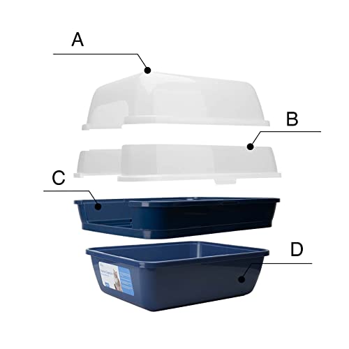 Caja de arena para gato grande plegable con tapa transparente miniatura 5