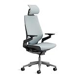 Silla ergonómica - este modelo incluye regulación de la altura y de la profundidad del asiento, brazos regulables, sujeción lumbar regulable en altura, tensión de basculación regulable, limitador de basculación en 4 posiciones​, asiento tapizado y respaldo tapizado con recubrimiento trasero.