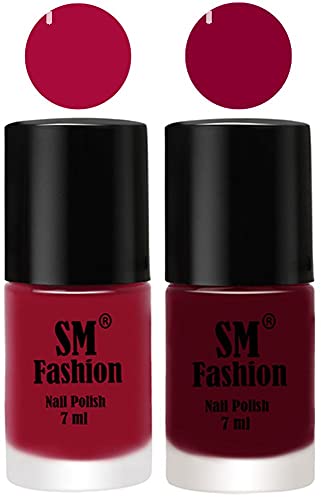 Image of Long Lasting Nail Polish | Nail Paint Combo 7 ml Each) - Set of 2 Raspberry-Boysenberry