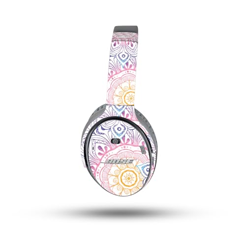Image of MightySkins Carbon Fiber Skin Compatible with Bose QuietComfort 35 II Headphones - Vibrant Mandala | Protective, Durable Textured Carbon Fiber Finish | Easy to Apply