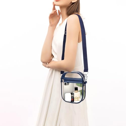 Image of Fibrdoo Clear Crossbody Purse Bag, Clear Bag Stadium Approved with Front Pocket for Concerts Sports Festivals
