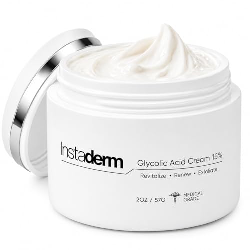 Glycolic Acid 15% Anti-Aging Wrinkle Cream- Reduces the Appearance of Fine Lines, Wrinkles, Age Spots, Dark Spots. Exfoliates, Smoothes Skin Texture, Tone & Improves Dull Looking Complexion.