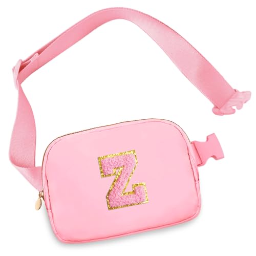 Image of Birthday Gifts for 6 7 8 9 10 11 12 13 15 18 Year Old Girls, Initial Letter Waist Fanny Packs Crossbody Bag Belt Bag Cute Trendy Preppy Stuff for Kids Teens Women (Z, Pink)