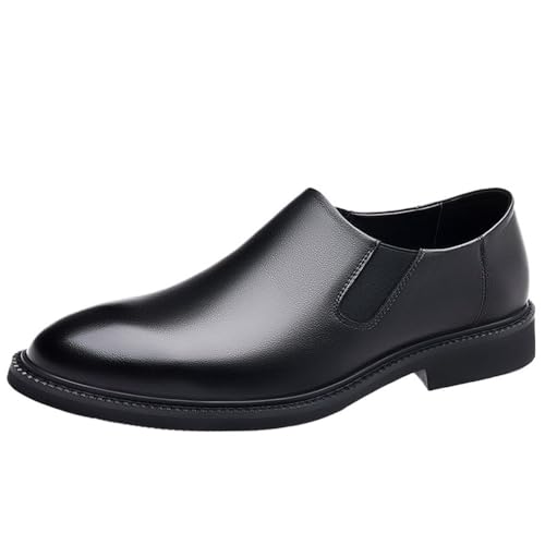 British Gentleman Vintage Oxford Shoes Pointed Toe Leather Business Casual Slip On Height Increase Trendy Footwear