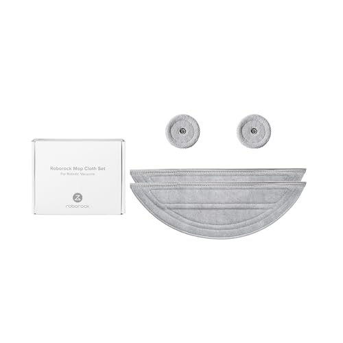 Image of roborock 2 Pack Microfiber Mop Cloths and 2 Pack Edge Mop Cloths for Saros 10 Robot Vacuum Cleaner, Mop Pad Replacement Accessories