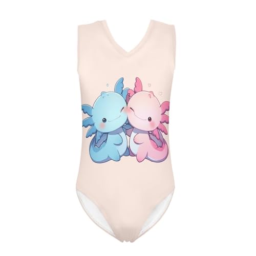 Image of Xpyiqun Swimsuits for Girls 3-14 V Neck Sleeveless Bathing Suit Summer Sport One Piece Swimwear Beach Swimming