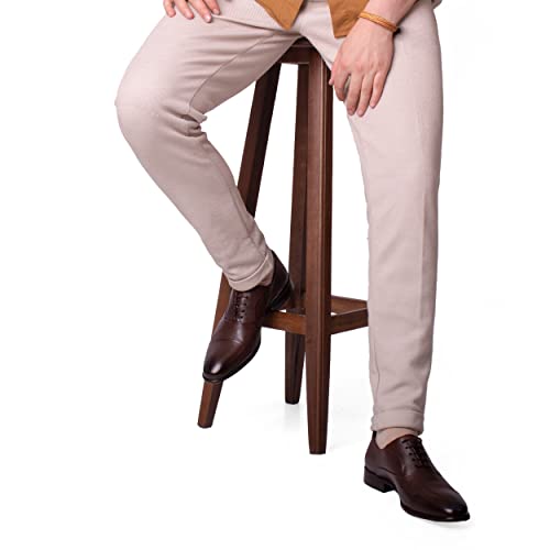 Mazaca Men's Cap Toe Oxford Hand Made Shoes, Closed Lacing, Shoes For Special Occasions, Leather Upper, Lining, Insole, Neolite Sole Brown, Size 8 Us #TOP4