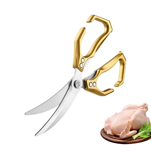Wuyooprt Ciseaux de Cuisine pour Aliments | 2 en 1 Ciseaux de Cuisine avec Casse-Noix - Multifonction Acier Inoxydable Robustes pour Préparation Poisson Crevettes Barbecue