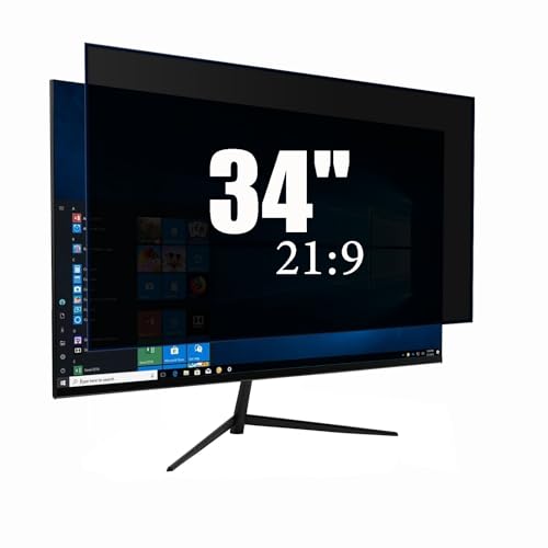 Ceydebne 34 Inch Privacy Screen Protector - 95% Blue Light Blocking, Anti-Glare Monitor Filter for...