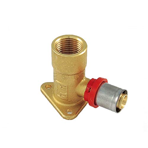 Raccordo A Pressare Curvo Femmina Flangiato H 52 18 X 1/2 Multistrato Tiemme