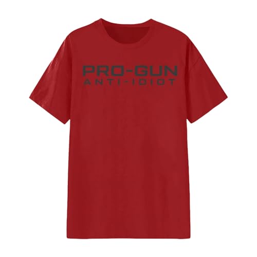 Camiseta de manga corta con estampado gráfico, camiseta informal de cuello redondo, material suave para una vida diaria óptima, rojo, S