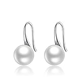 ❤ ELABORADO DISEÑO ❤ - Los pendientes de perlas de plata ley 925 deslumbran y brillan. Sin importar el look que llevas, haz elegante cualquier atuendo informal, escolar, de negocios, trabajo, oficina, citas, cenas, fiestas y eventos especiales