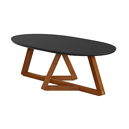 Be Home Furniture │ Spe Coffee Table │ Home Décor, Side Table, Coffee Table, End Table, Accent Table For Living Room │ Wood Legs & Black – 35.43" W #TOP1